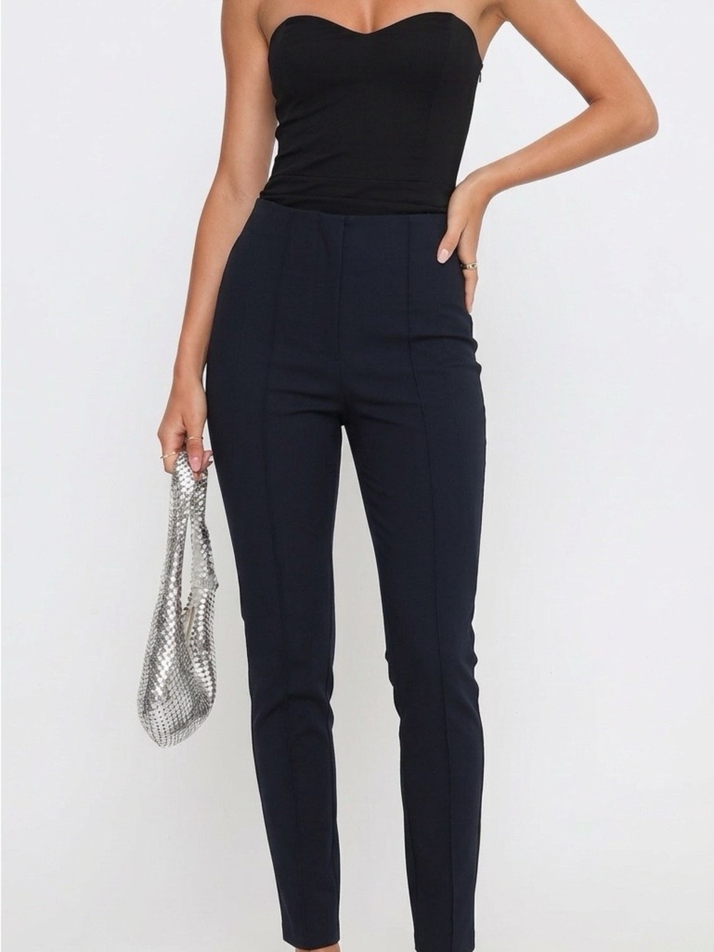 Lafayette 148 New York Black High-Waist Slim Trousers